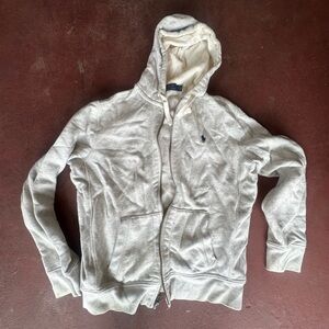 Polo by Ralph Lauren Heather Light Gray Full-Zip Hoodie